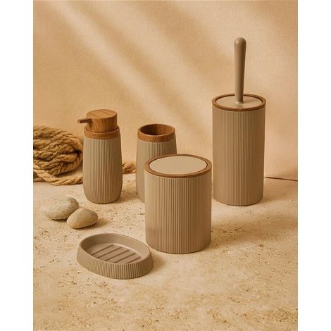 Exagonshop Set accessori bagno tortora 5pz London