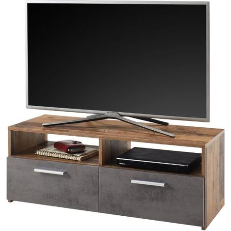 Meuble TV Rana  95 x 35 x 36 cm  Design Oak Anthracite