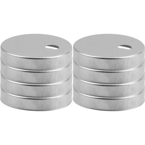 de Capuchons de en Acier Inoxydable Argenté Lot de 4 Paires Design Rond Élégant, Installation Facile, Accessoires Salle de Bain Universels pour Boulons de Toilette (1/5)