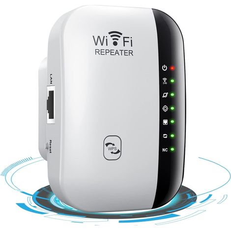 Jeffergarden Repetidor WiFi de 300 Mbps, amplificador y extensor WiFi de 2,4 GHz con modos repetidor/AP/WPS, repetidor WiFi inalámbrico con puerto Ethernet y cable de red RJ45. (1/5)
