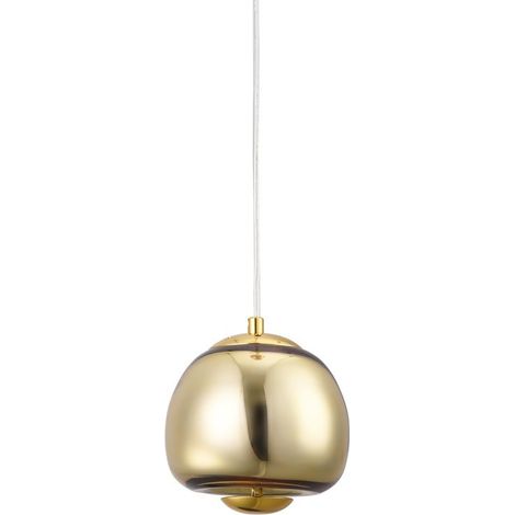 Plafonnier design sphère dorée G9  Ø15 cm