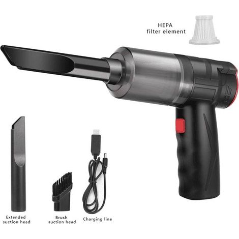 2-in-1 Akku-Autostaubsauger, Akku-Handstaubsauger für Zuhause und Auto, Mini-Doppelfunktions-Staubsauger-Set, 16000 Pa, 150 W (1/4)