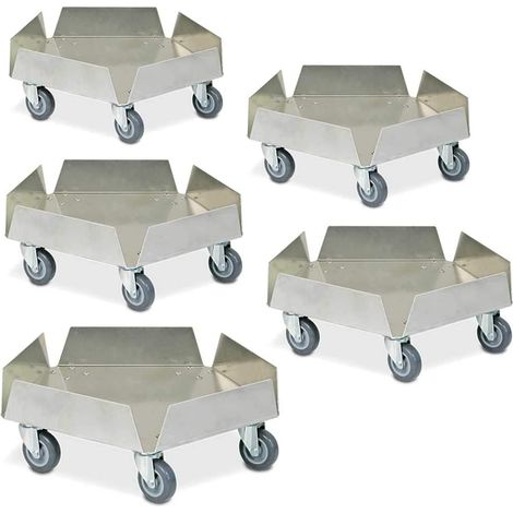 BRB 5X Transportroller für Eimer/Fässer/Kunststofftonnen bis 100 Liter, Durchmesser bis max. 420 mm, aus Aluminium