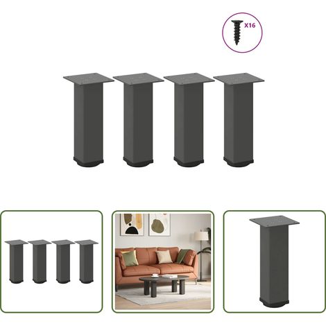 vidaXL Patas para mesa de centro (4 unidades), antracita, 30-32 cm, acero (1/5)