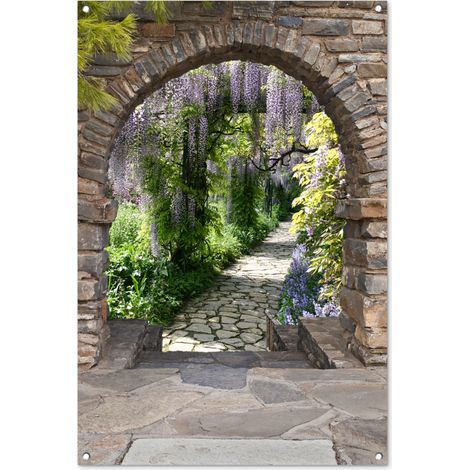 POSTER DE JARDIN Forêt - Vue - Pierres - Chemin 80x120 cm (1/5)