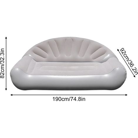 Canapé gonflable d'extérieur, pouf-lit, idéal pour les jardins, les terrasses, les plages et le camping. (1/5)
