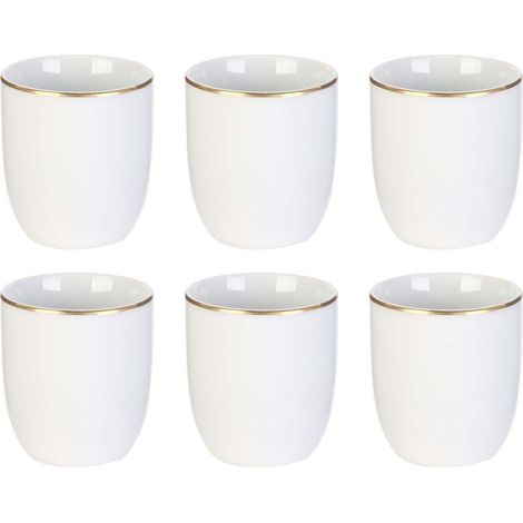 Tasse en porcelaine liseré doré 18 cl Lot de 6