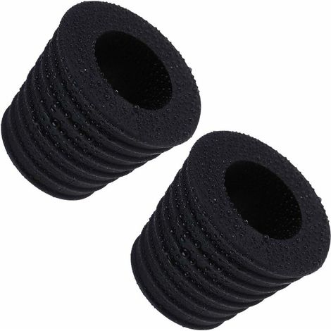 Lot de 2 cales pour parasols de 3,8 cm, cônes pour table de terrasse avec trou d'ouverture de 50 à 69 mm (2, noir)