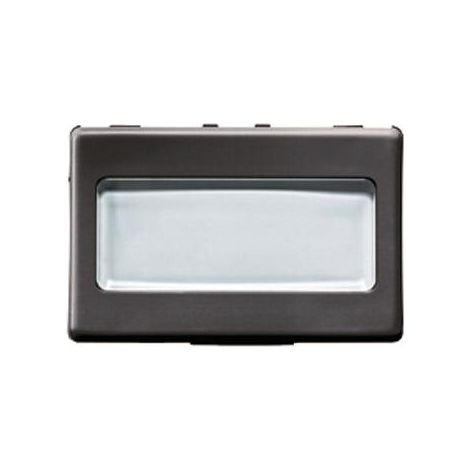PULSADOR CON PORTA-ETIQUETAS 'SYSTEM' 3 módulos - 1P NA 250V - Negro