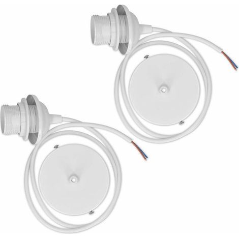 Câble électrique pour lampe 80 cm avec douille E27 – Monture de suspension pour luminaire plafond – Blanc (1/5)