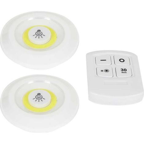 Pack de 2 lampes LED nouvelle génération adhésives avec télécommande (1/5)