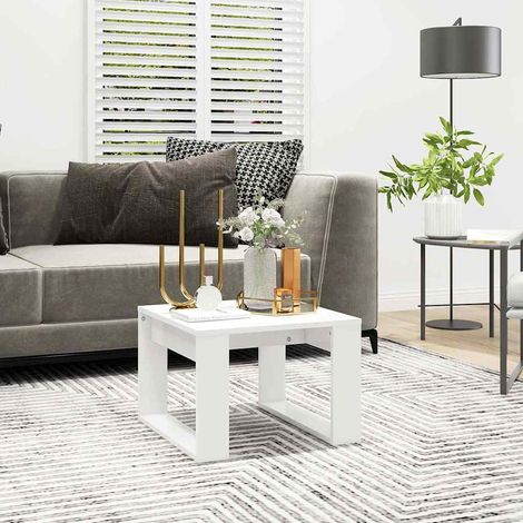 vidaXL Tavolino Bianco 50x30x50 cm in Legno Multistrato (1/5)