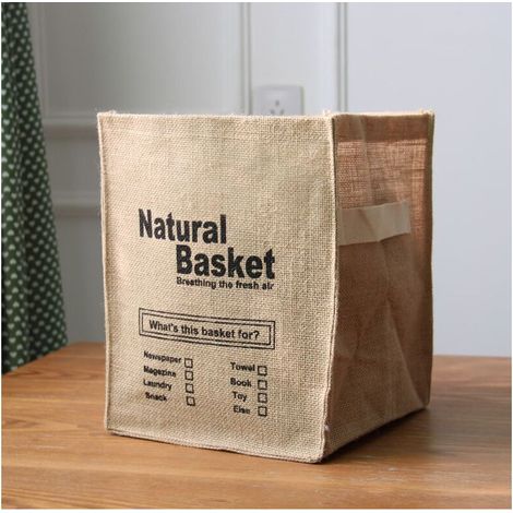 Faltbare Aufbewahrungsbox aus Jute für große Kleidungsstücke, Unterwäsche, Spielzeug und andere Gegenstände – Organizer-Korb für Hotels, 2 Stück (B), Sunny (1/5)