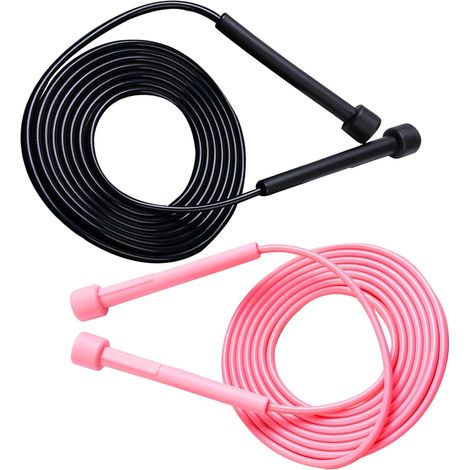 2 Pièces Corde a Sauter Sport Réglable, Corde à Sauter Pour Enfant et Adulte, 280cm/ 9ft, Cordes à Sauter Léger, Sport Jump Rope pour l'entraînement et le Sport à la Maison et en Plein Air (1/5)