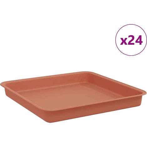Maison Exclusive - Vassoio Quadrato per Fiori 24 pcs Rosso Mattone 18 x 18 x 2 cm