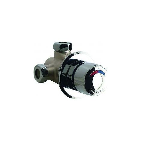 Presto – Mitigeur de douche temporisé 3/4" encastré – Bouton poussoir chromé – Débit 6-8 L/min – Clapets anti-retour NF – Usage intensif