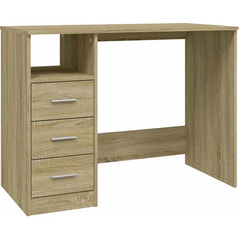 Escritorio cajones madera contrachapada Sonoma 102x50x76 cm vidaXL