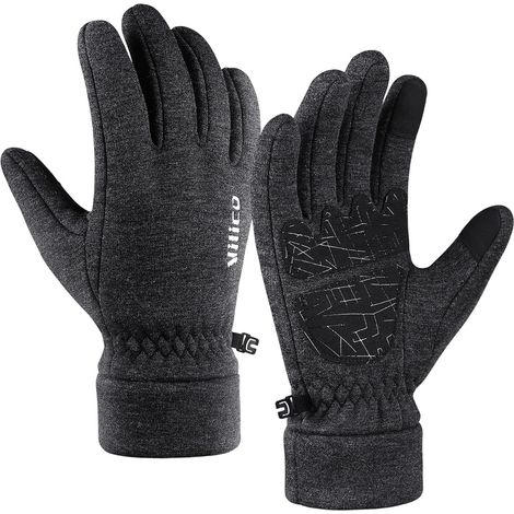 Gants de cyclisme d'hiver avec isolation thermique, coupe-vent, dos et poignée antidérapante sécurisée pour moto (1/5)
