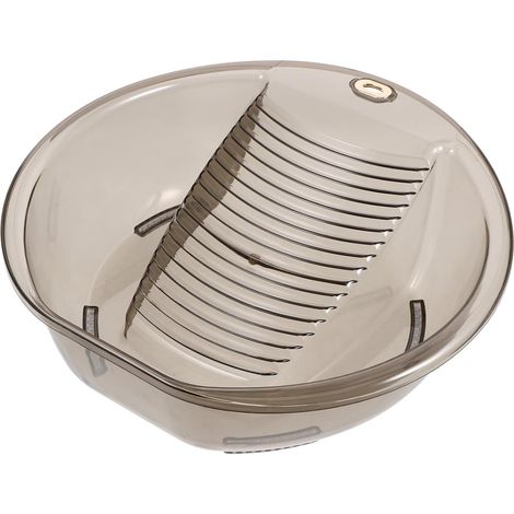 Bassine à Laver Le Linge avec Planche à Laver Intégrée en Pet Gris Bac Multifonction et Pieds pour Maison Dortoir et Salle de Bain Baquet Pratique