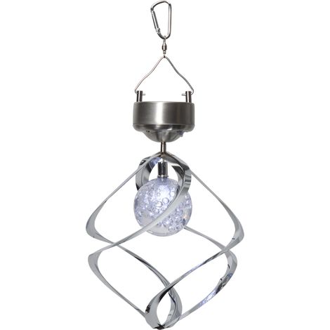 LED Solar-Windspiel ,Roma', Edelstahl, Lichtsensor, weißes Licht, H 35cm (1/5)
