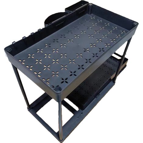 Organisateur De Meuble Sous Évier - 2 Niveaux - Tablettes Réglables Et Tiroirs Coulissants - Pour Cuisine Salle De Bain Placard - 1 Pièce