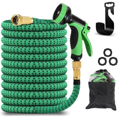 22.5M Expandable Watering Hose, 10 Modes Retractable Garden Hose, 2500D Reinforced TPE Water Hose, Leak-Proof Metal Connection, for Large Garden, Car Home Cleaning (1/4)