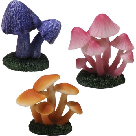 1 Mini statue de champignon, résine synthétique, décoration jardin, accessoire aquarium, modèle paysage DIY (1/5)