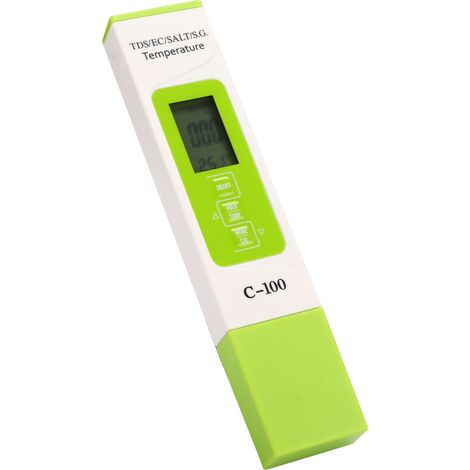C-100 5-in-1 Meerwasser-Tester für Salzgehalt, TDS, EC – Multifunktions-Wasserqualitätsmessgerät mit Hintergrundbeleuchtung (1/5)