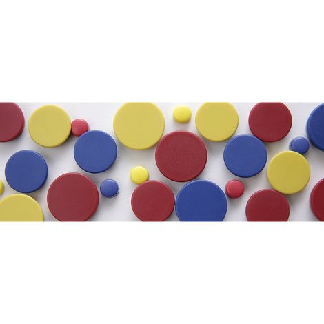 eurokraft basic, Plot magnétique rond en plastique, assortiment (1/4)