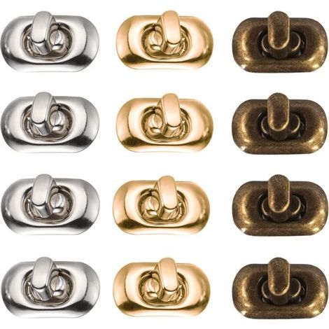 Fermoir Sac 12 Pièces Fermoirs pour Porte Monnaie Fermetures à Tourner Fermoir Cartable Verrouillage Par Rotation Sac Fermoir Pression Sac Twist Lock Fermoir pour Sac (1/5)
