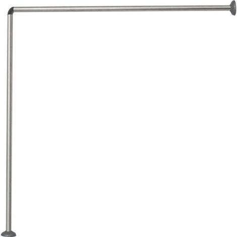 Bastone per tenda doccia universale regolabile angolare con aste 90 cm argento asta per tende
