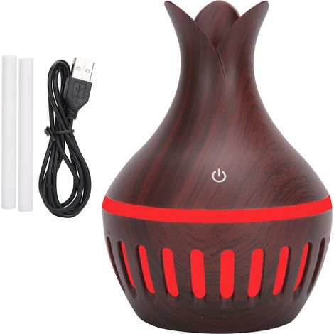 Mini diffuseur d'arômes USB 300ml, forme de vase à fleurs, portable pour bureau, humidificateur d'air silencieux, prise directe. (1/5)