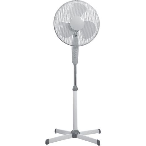 Ventilador de Pie 50W Oscilante Blanco 3 Velocidades, Altura Ajustable y Base Estable (1/2)