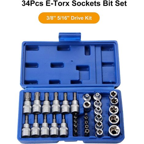 Coffret de rangement pour 34 douilles E-Torx mâles et femelles (entraînements 3/8'' et 5/16''). (1/5)