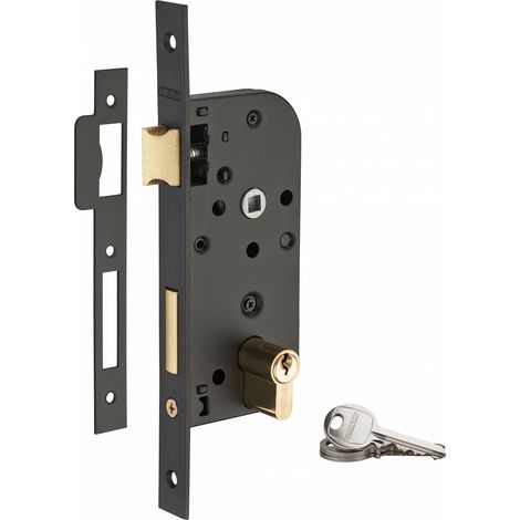 Thirard – Serrure encastrable à cylindre pour porte d'entrée – Axe 40mm – Cylindre 30x30mm – 3 clés – Mécanisme à 2 tours – Coffre acier embouti 15mm