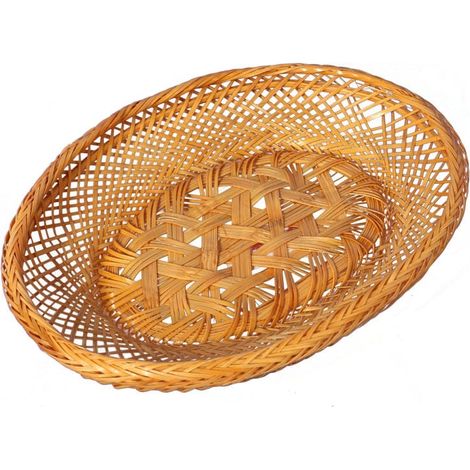 Cestino per il pane in bambù, ovale, 18x14 cm, color crema (1/3)