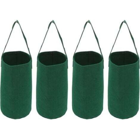 Set di 4 vasi da fiori capovolti, sacchi per la coltivazione di pomodori e fragole in giardino pensile, sacchi per la coltivazione sospesa