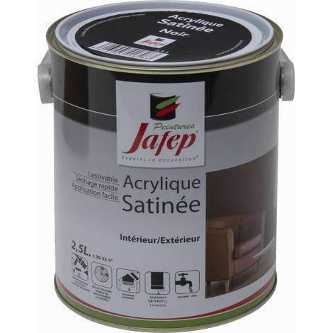 Peinture acrylique satinée noir Jafep 2,5 L