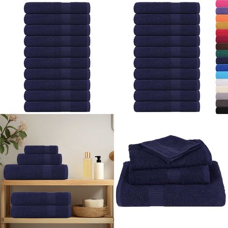 vidaXL Saunatücher 10 Stk. Marineblau 80x200cm 360 g/m² 100% Baumwolle (1/5)