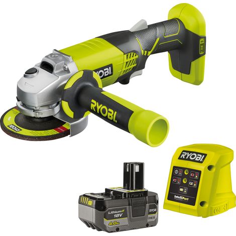 256720 Ryobi 115mm Winkelschleifer R18AG + 4Ah Akku RB1840X + 1,5A Ladegerät RC18115 (1/5)