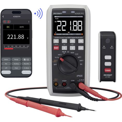 VOLTCRAFT VC925 PV Photovoltaik-Multimeter digital Strahlwassergeschützt (IP65) CAT III 1500 V, CAT (1/5)