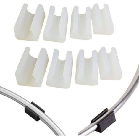 20Pcs Patin Pied Chaise Tube Rond Embout Tube 14 mm Pied Table Fauteuil Tampon Meuble Forme U Plastique Blanc Diamètre (1/4)