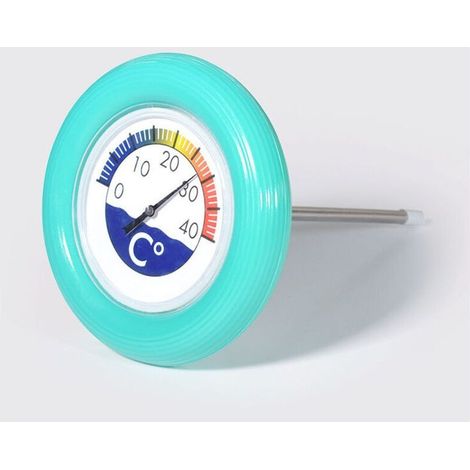 Thermomètre-flotteur pour piscine, diamètre 18 cm, couleur émeraude (1/4)
