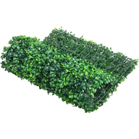 Panneaux de haie en boxwood artificiel UV 12 pièces 24x16 4cm Murs de décoration en gazon synthétique pour jardin et vie privée (1/5)