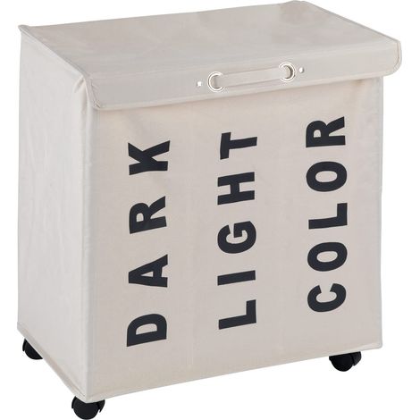 WENKO Portabiancheria Trivo beige con 4 ruote Beige (1/5)