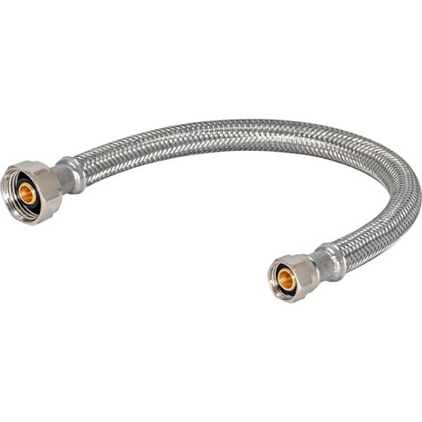 Raccord de robinet tressé Steel-Flex de 50,8 cm (20 po), filetage FIP 1/2 po x compression 3/8 po, tuyau de raccordement en acier inoxydable, 48005N (1/5)