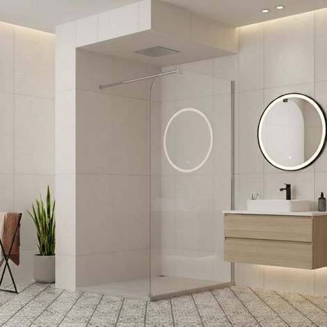 Paroi de douche italienne Clear - 100 x 195 cm - Chrome - Droite - LUCIA (1/5)