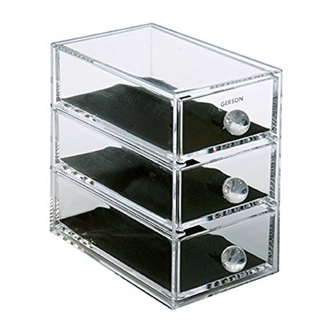 [PRODUIT D'OCCASION] Gerson f1591 Coffret à bijoux avec 3 tiroirs (acrylique clair 17 x 17 x 10 cm