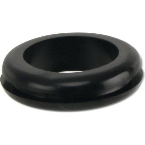 Passe-câble KSS en PVC, noir, épaisseur de plaque 1,7, Ø du trou 15,5, ouvert, 1 pièce (1/2)