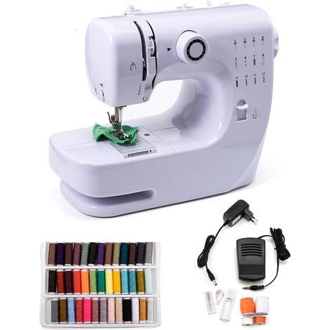 Machine à coudre électrique portable pour débutants, mini machine à coudre pour adultes avec kit de couture à 12 points (1/5)